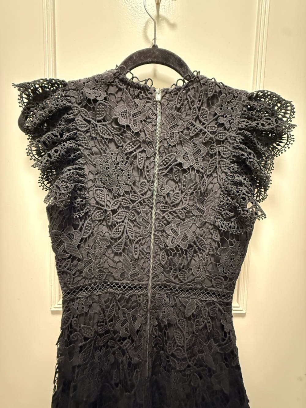 Adelyn Rae Black Lace Ruffle Dress - Picture 3 of 10